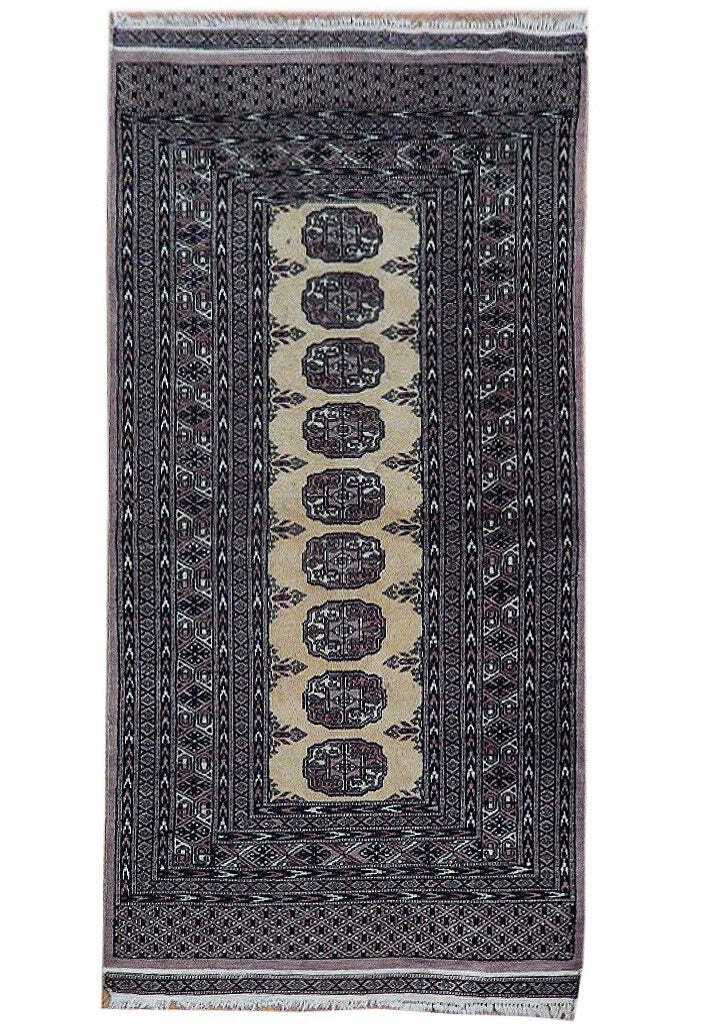 3 x 5.4 Beige Hand-knotted Bokhara Pattern Rug 23264
