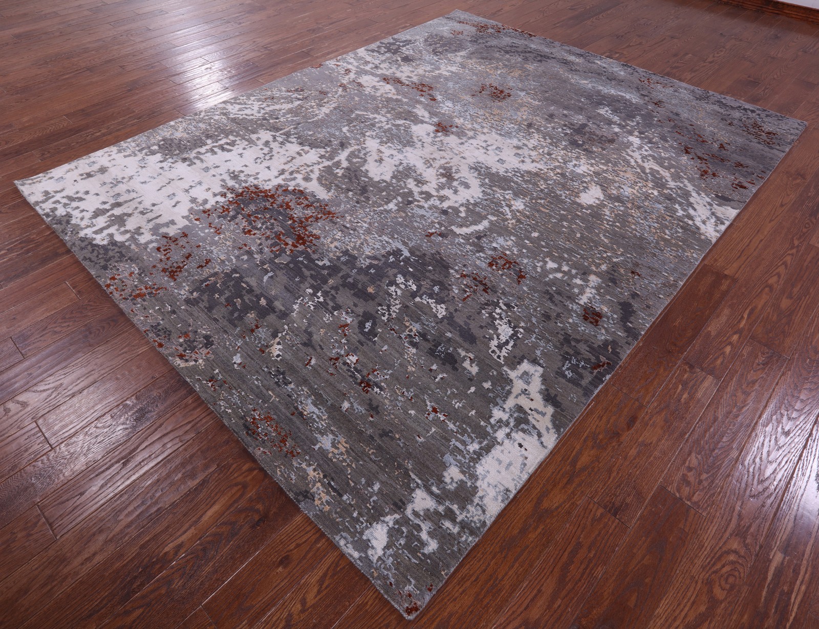 7′ 10″ X 10′ 1″ Abstract Handmade Wool & Silk Rug – Q21171