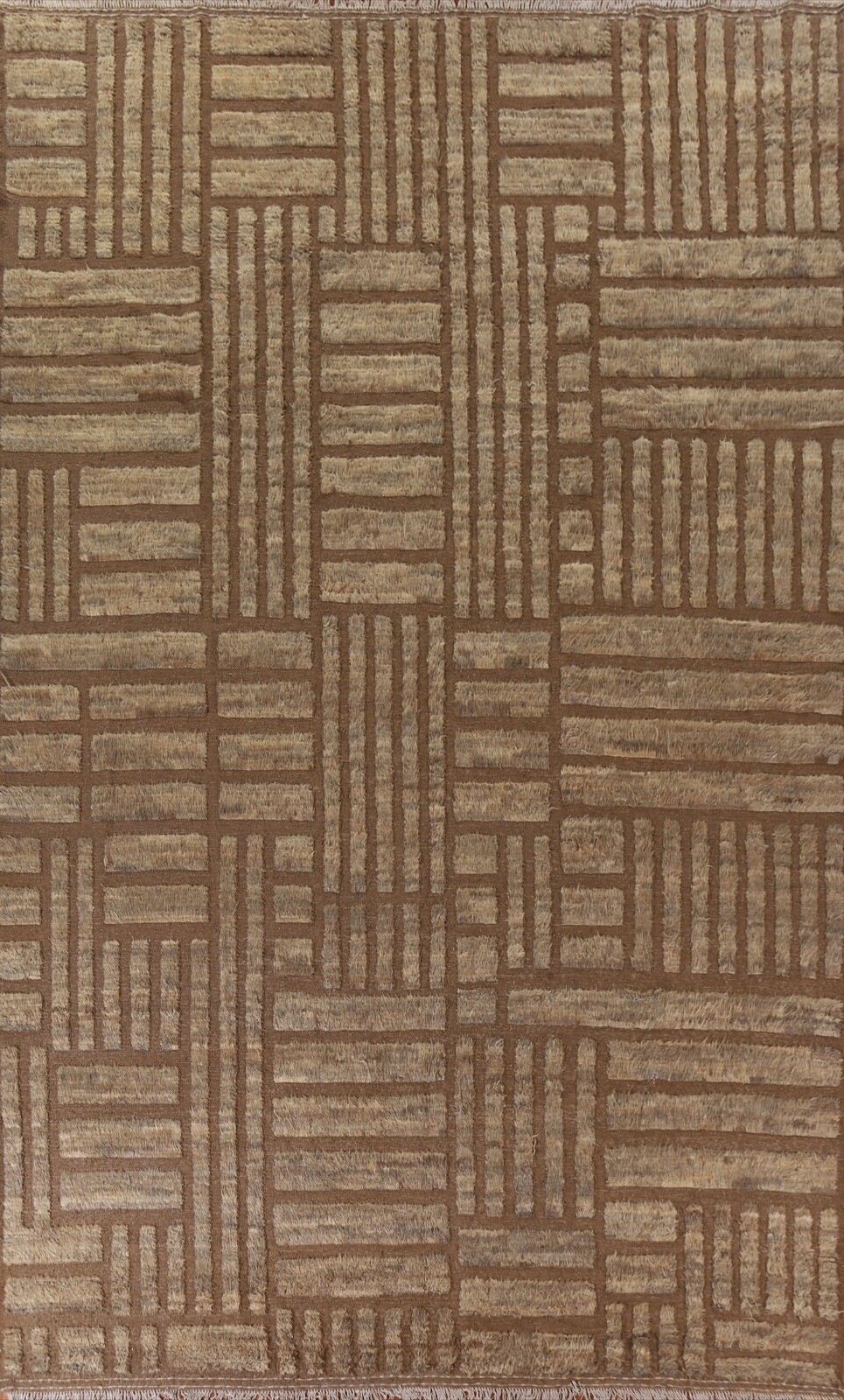 Geometric Modern Moroccan Multi Level Loop Pile Area Rug 10’x14′ Wool Handmade