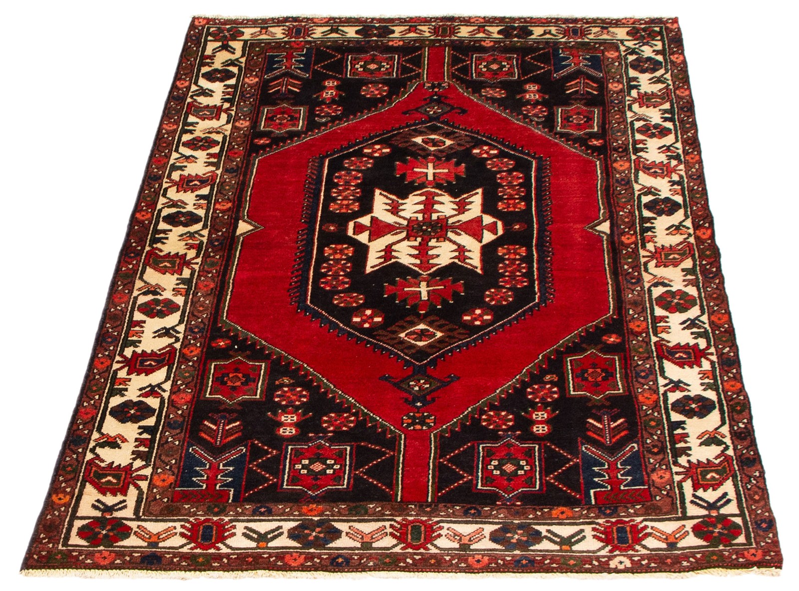Vintage Hand-Knotted Carpet 4’4″ x 6’6″ Traditional Oriental Wool Area Rug