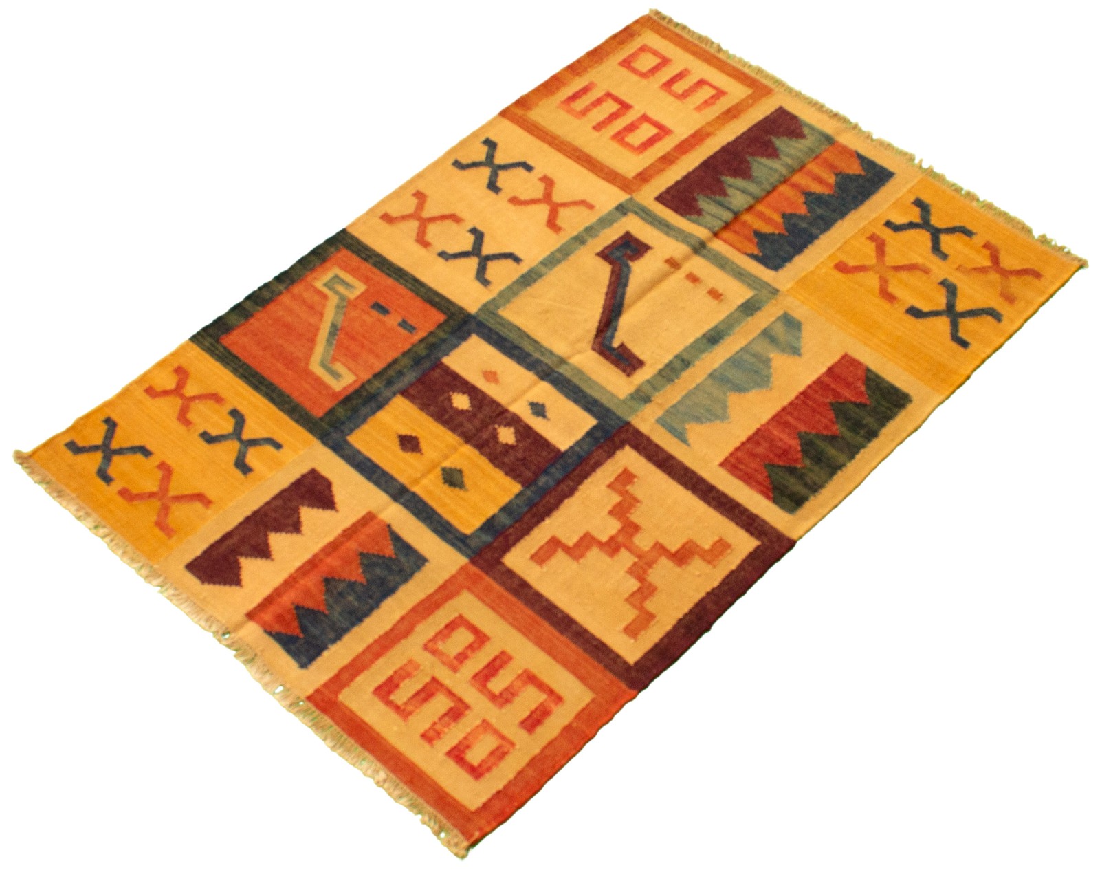 Vintage Hand Woven Area Rug 4’0″ x 6’0″ Traditional Wool Oriental Carpet