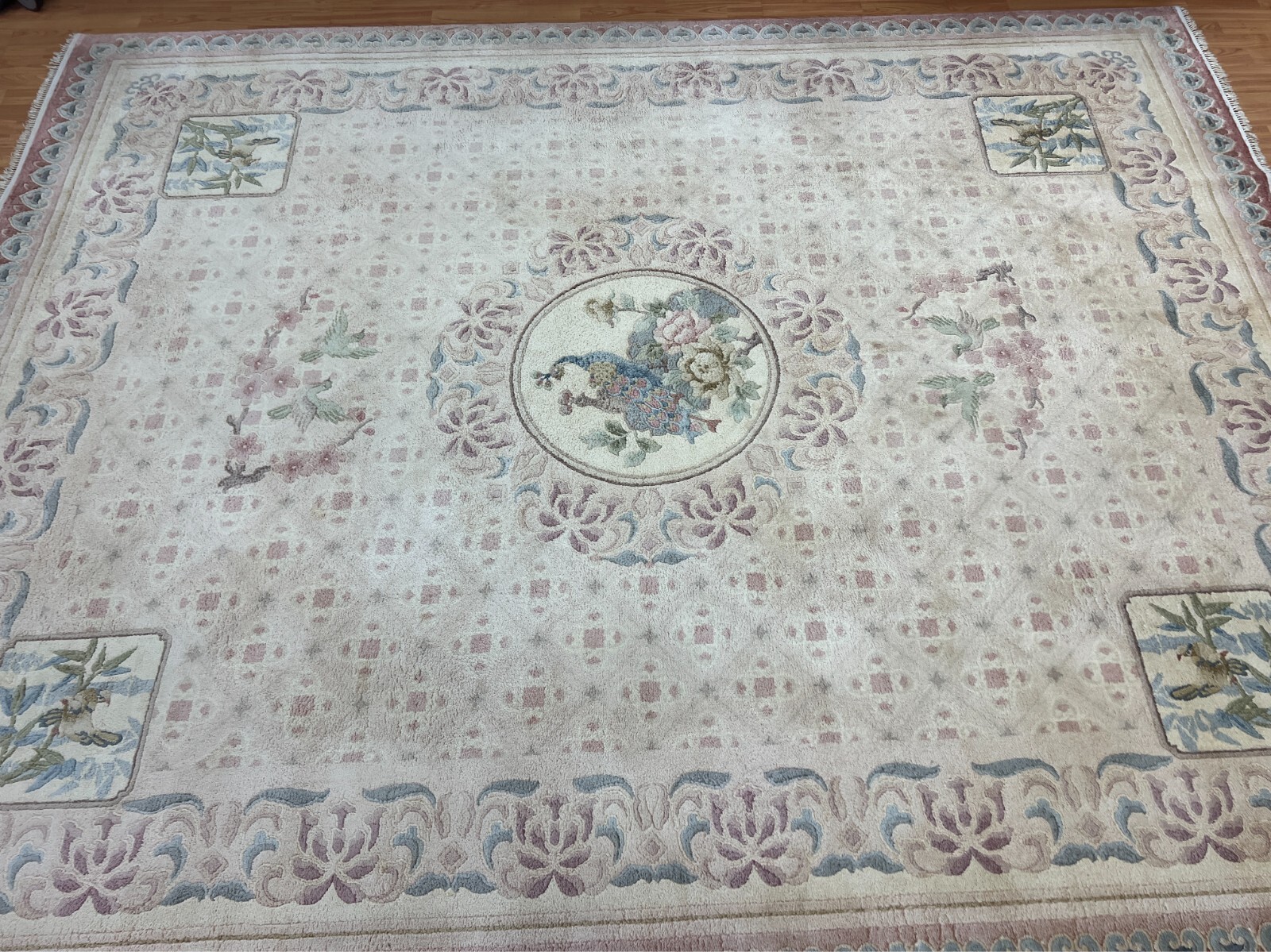 8′ x 10′ Chinese Art Deco Oriental Rug – Full Pile – 100% Silk – Hand Made