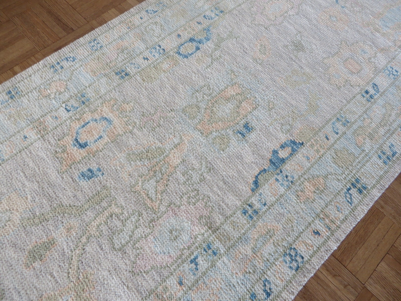 2’7 x 19’10 Runner Hand Knotted Gray Modern Oushak Oriental Rug G15809
