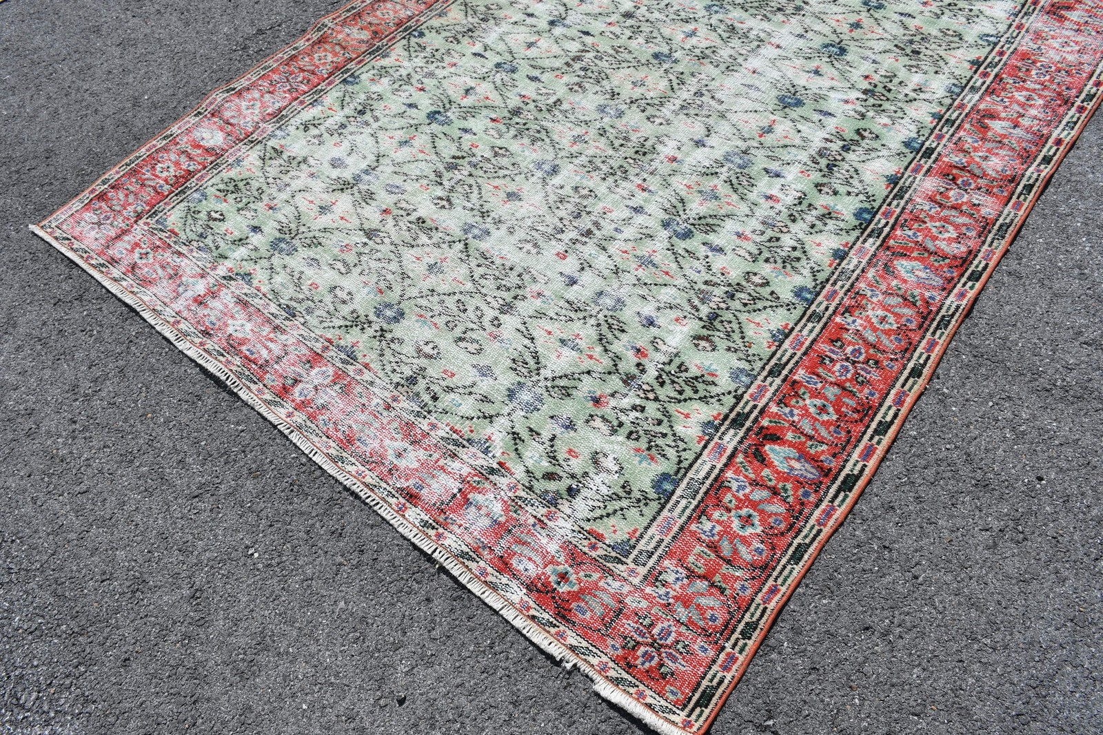 5,7×9,1 ft Turkish Vintage Rug, Large Rug, Red Oriental Rug