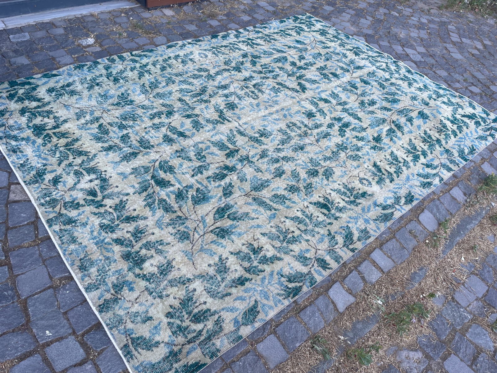 Turkish Vintage Rug, Handmade Wool Rug, Bohemian Large Rug, 6,8 x 9,8 ft