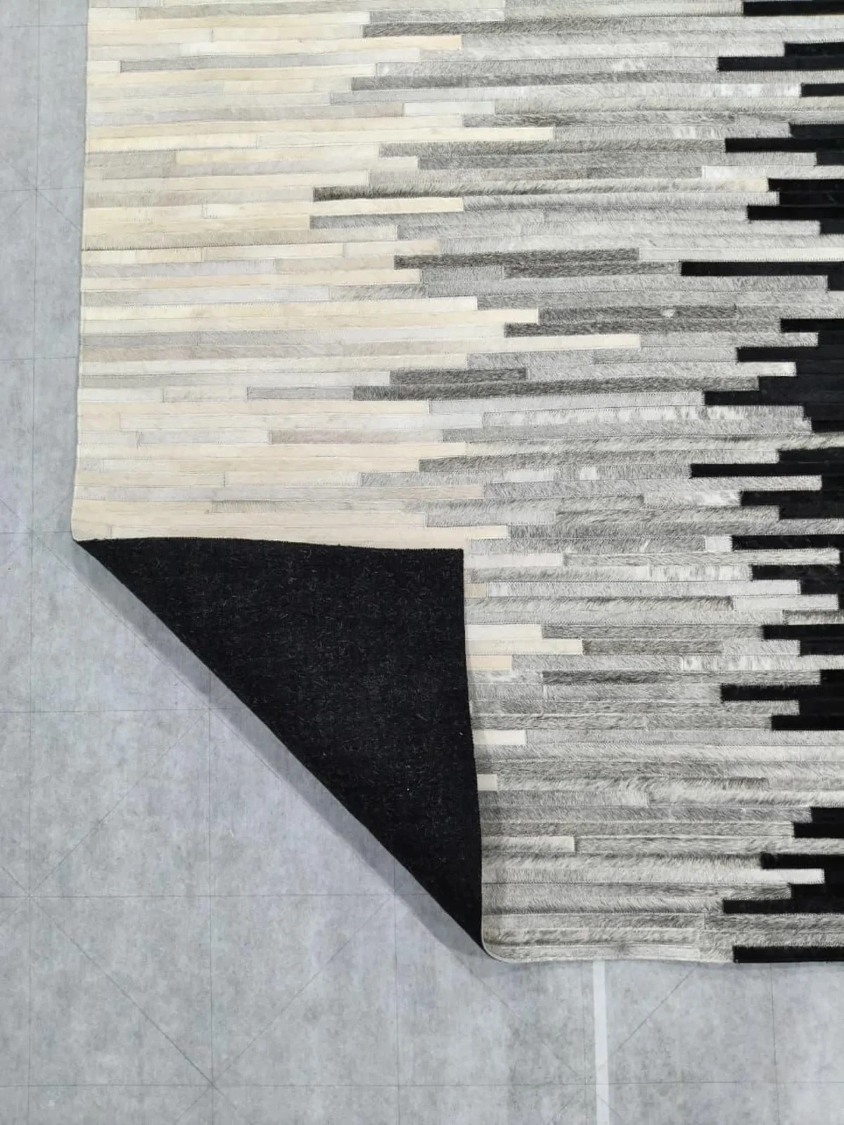 Modern Hand Tufted Wool Area Rug Black White Abstract Geometric Living Room Bedr