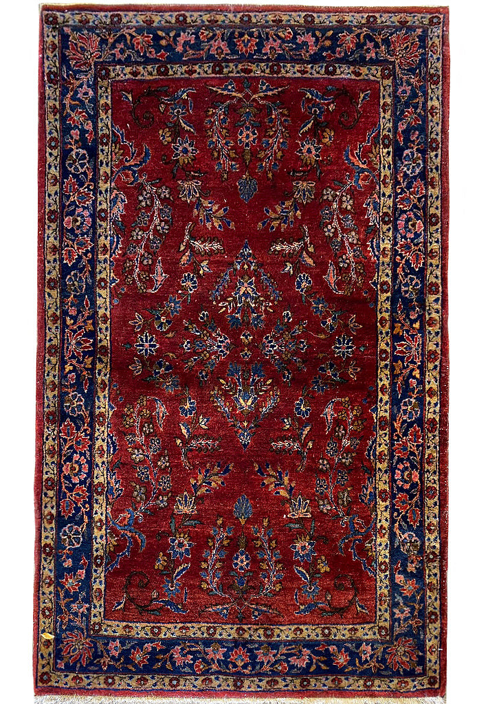 3×5′ Antique Perrsian Sarouuk Mohajeraan 1930’s #F-6664