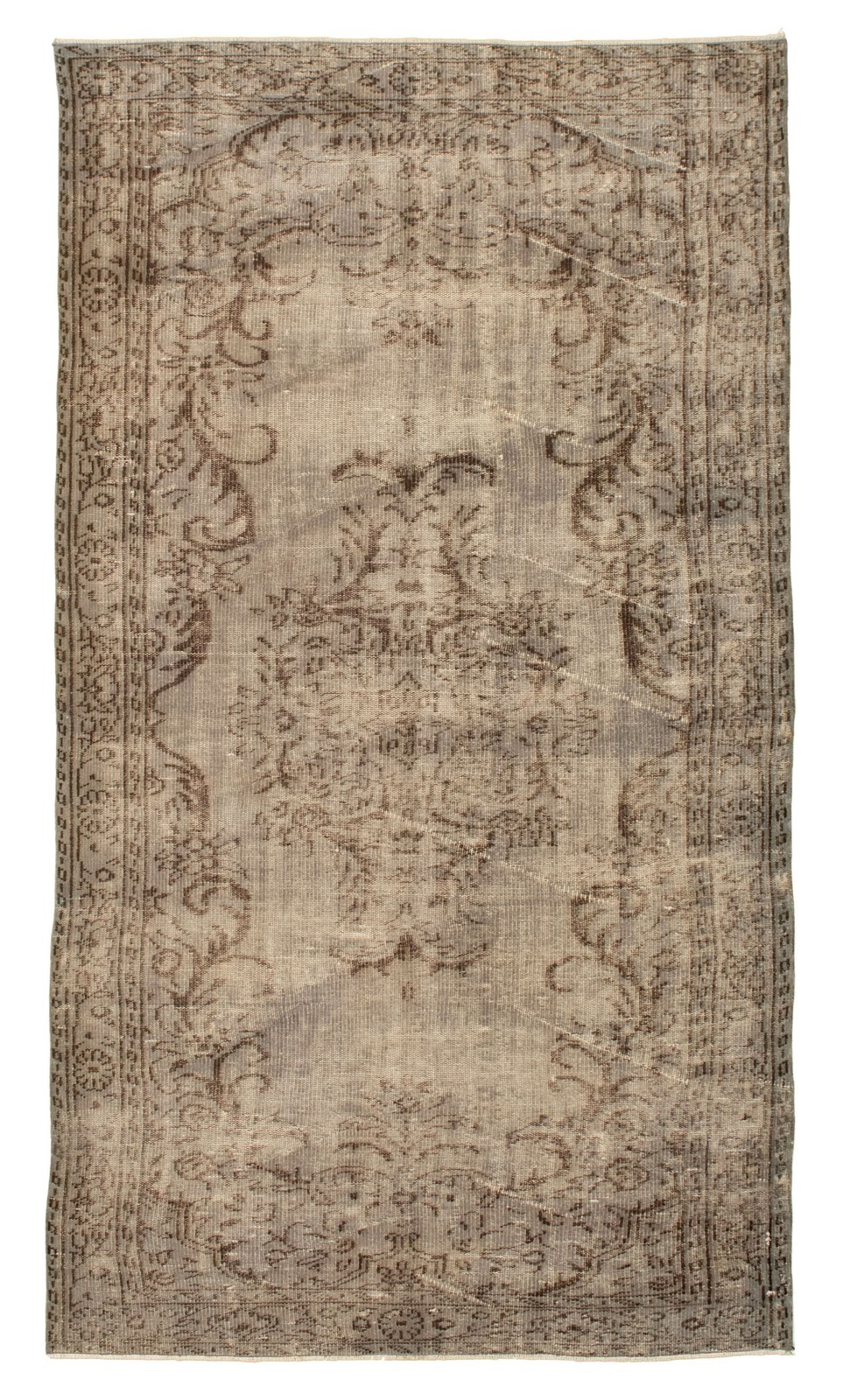 Traditional Hand-knotted Area Rug 4’10” x 8’10” Dark Brown, Grey Oriental Carpet