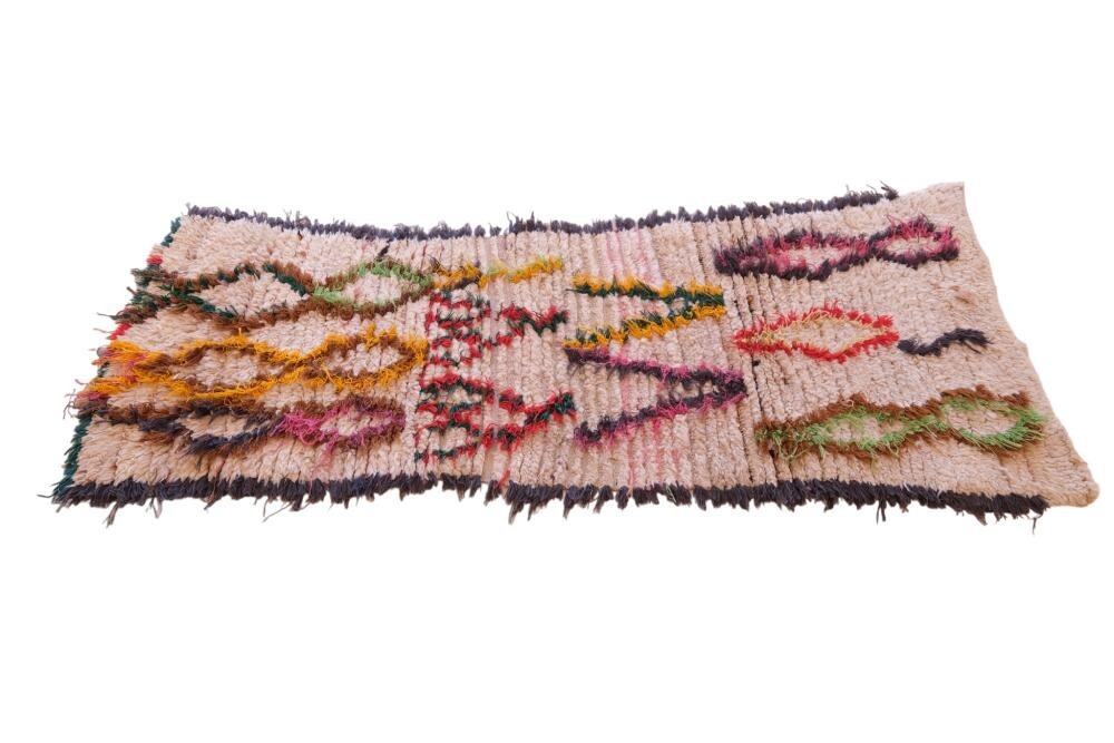 Vintage Azilal Moroccan Rug – 5.9×1.9 ft – Hand-Knotted Wool & Cotton
