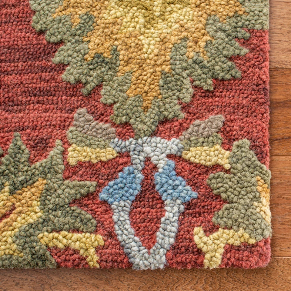 SAFAVIEH Blossom BLM402Q Handmade Red / Multi Rug Area Rug 8×10 6×9