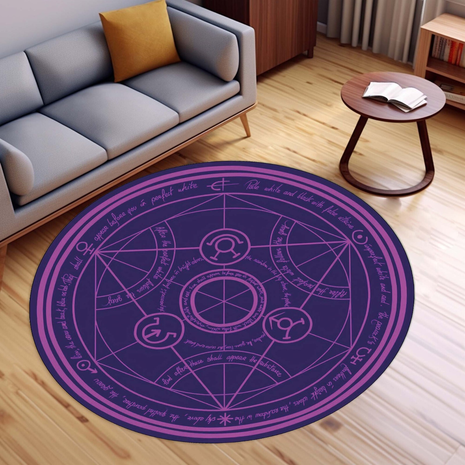 Purple Mandala Rug, Design Rug, Living Room Rug, Mandala Round Rug,Purple Carpet