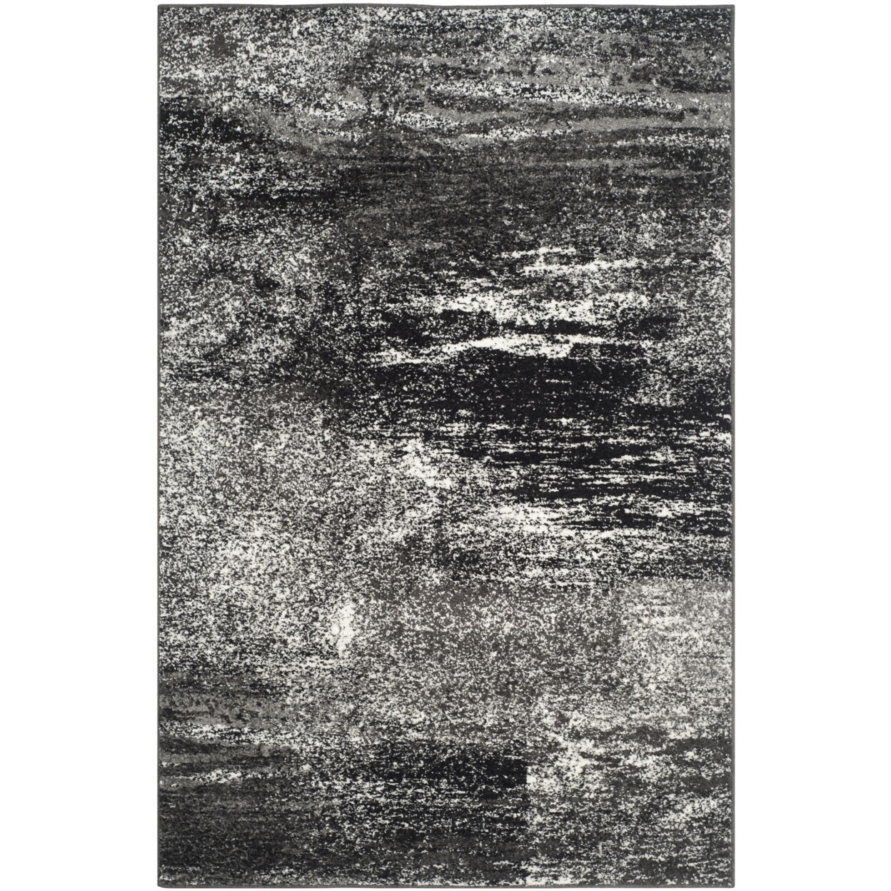 SAFAVIEH Contemporary Modern Abstract Area Rug Silver Black Adirondack