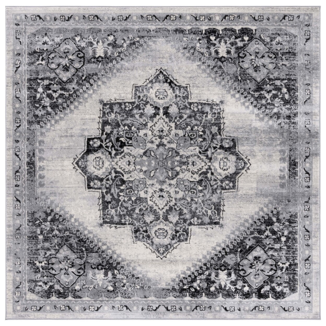 SAFAVIEH Brentwood Collection BNT885F Grey / Black Rug