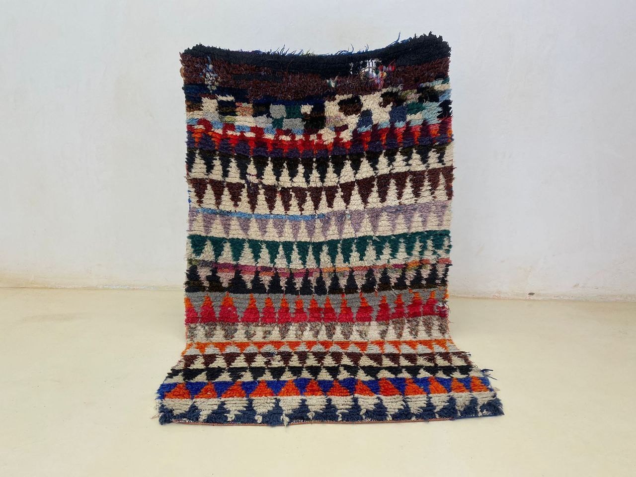 Moroccan Handmade Vintage Berber Rug 3’6×5’7 Multicolor Home Decor Hallway Rug