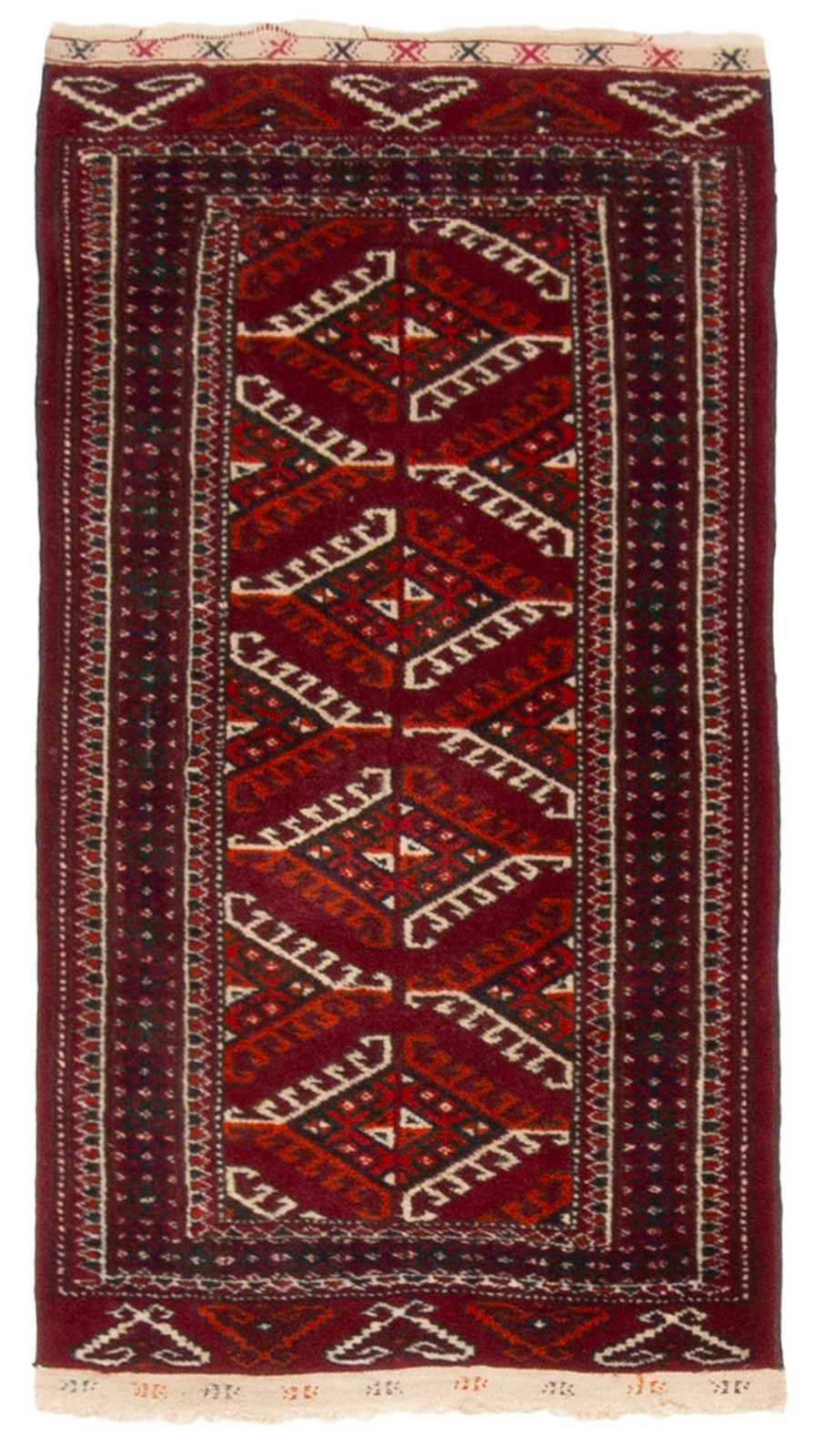 Vintage 1’10” x 3’3″ Traditional Hand Knotted Vegetable Dye Wool Area Rug