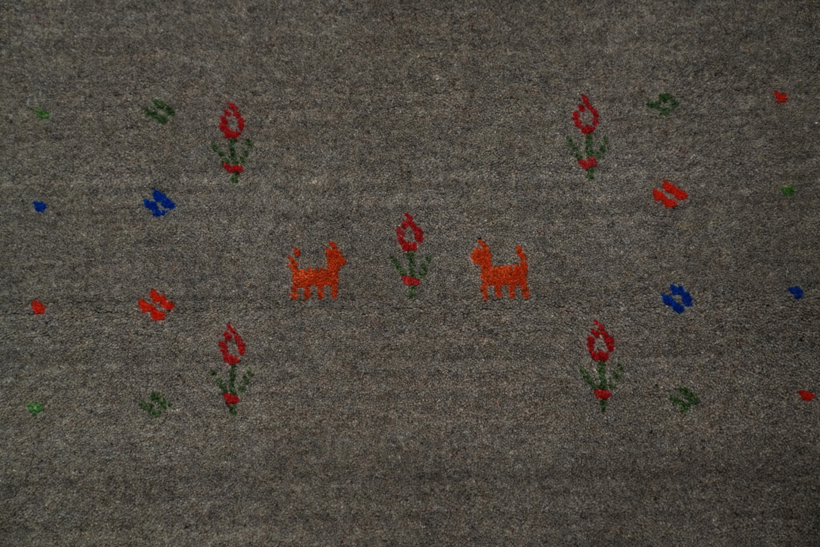 Eye-catching Gabbeh Area Rug Gray Handmade Wool 9×12 ft for Living Room