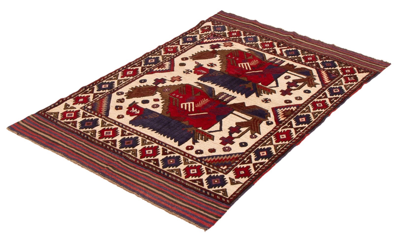 Traditional Vintage Hand-Knotted Area Rug 4’4″ x 6’3″ Oriental Wool Carpet
