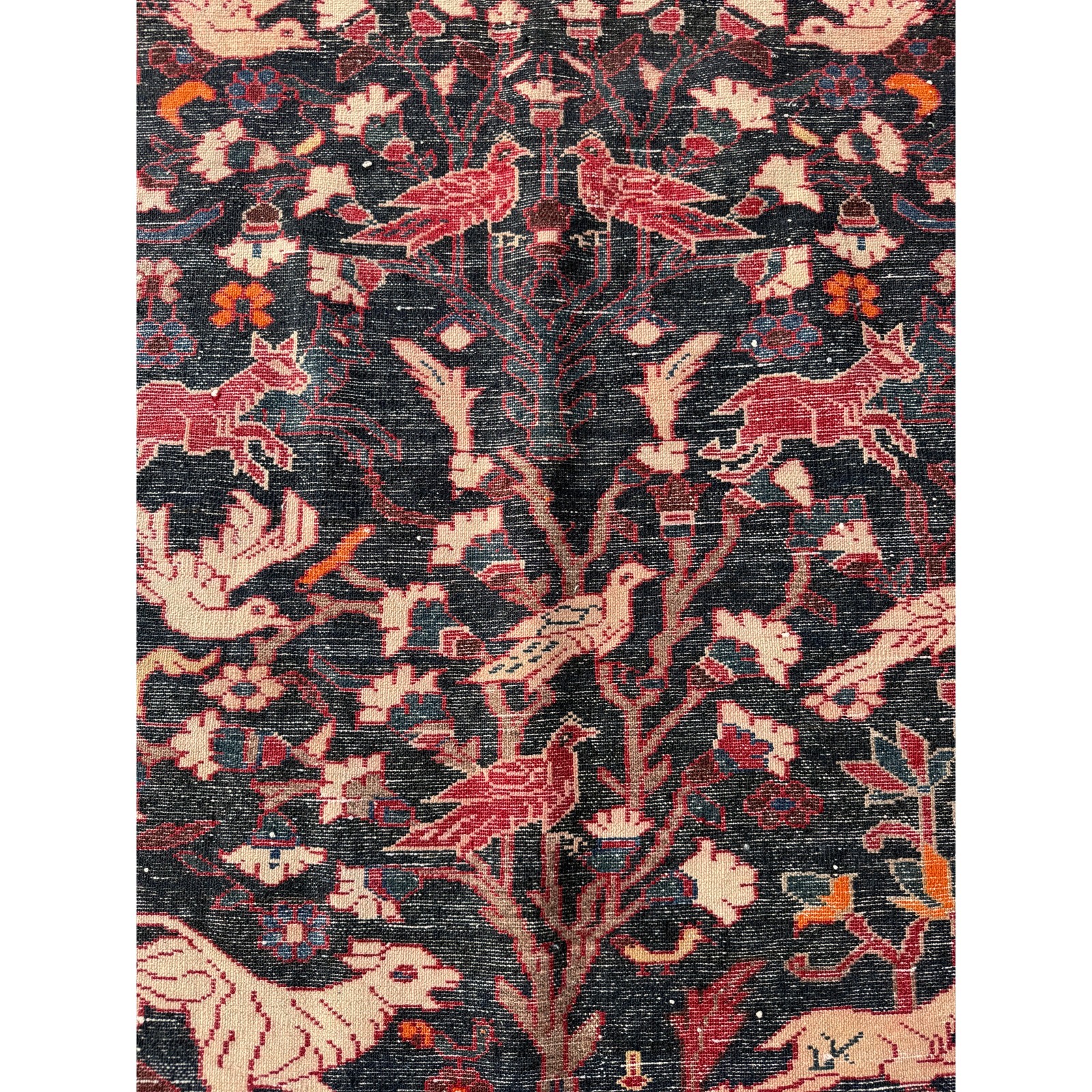 Vintage Traditional Handmade Qoltogh Wool Multicolor Rug 94x53in