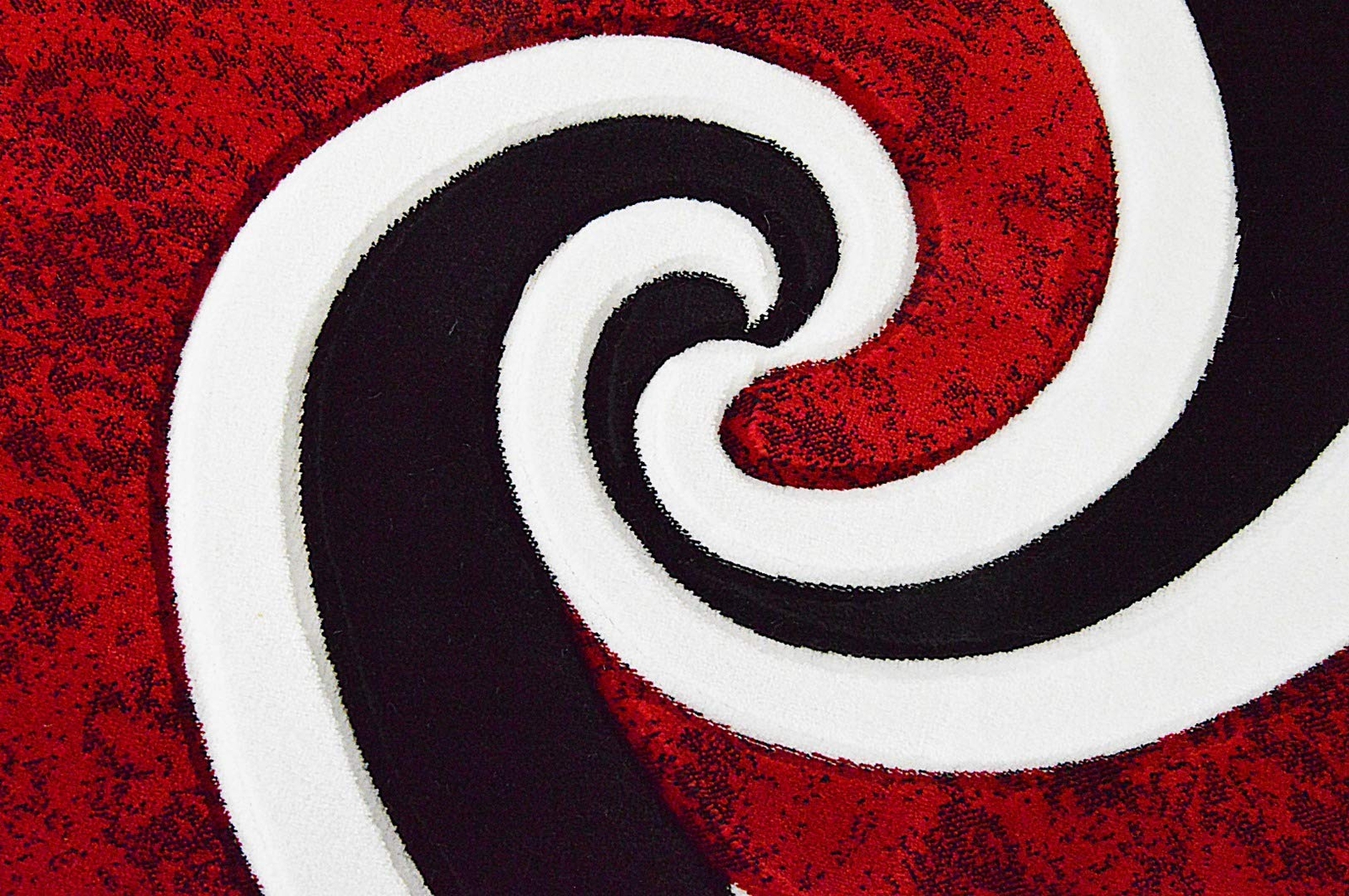 Premium Carved Modern Contemporary Abstract Rug 327 Red 5’3”x7’6”