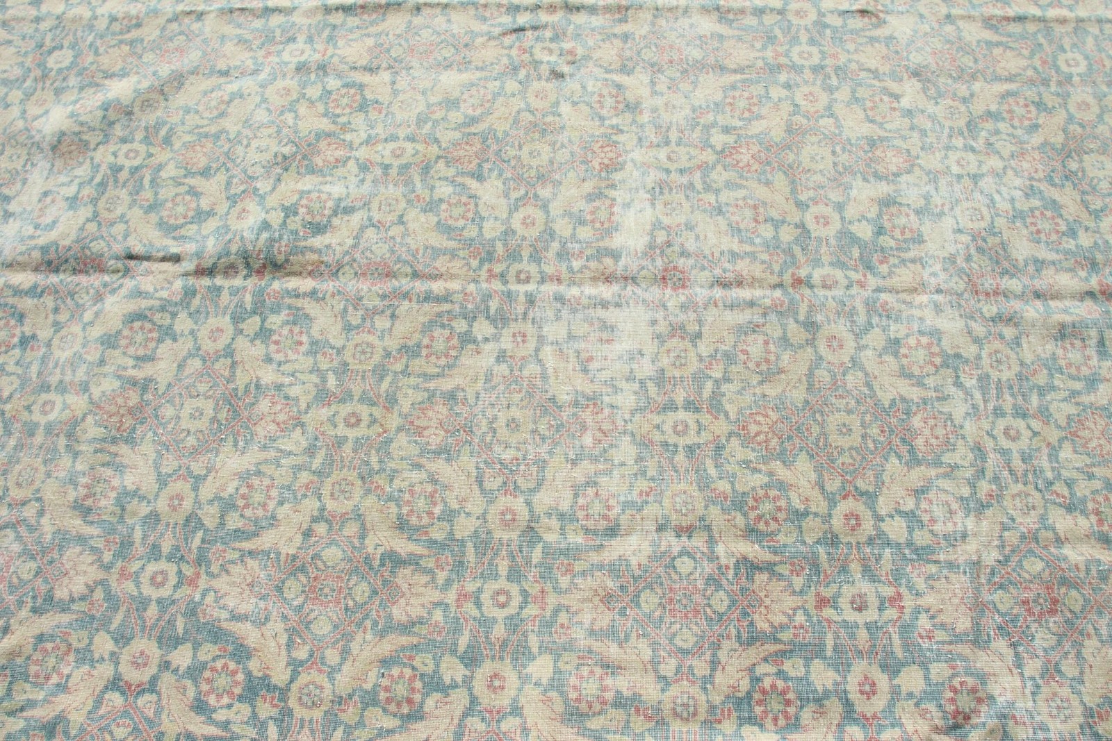 8,1×11,4 ft Rug, Vintage Turkish Rug, Blue Wool Rug