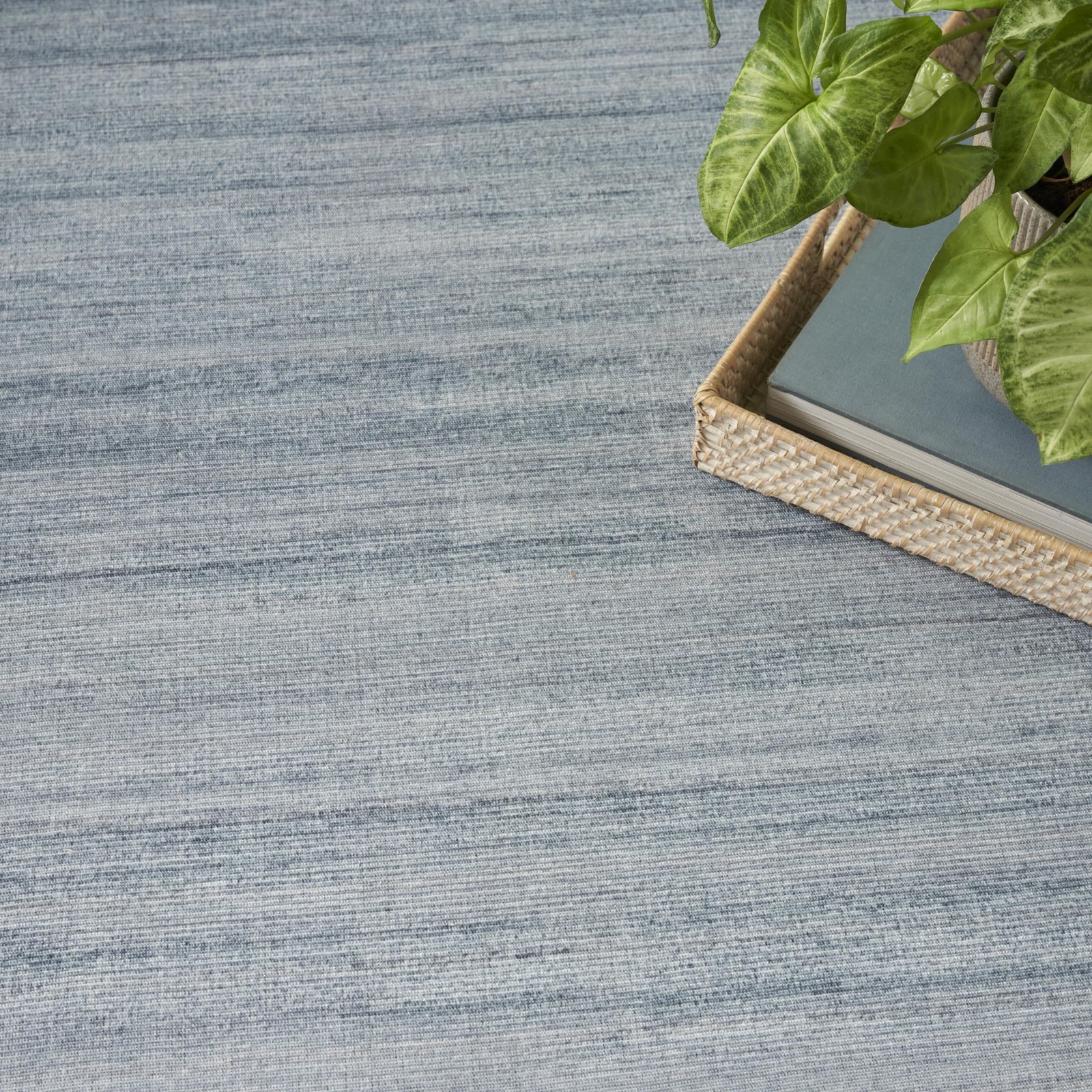 Nourison Home Washable Essentials Aqua 6 X 9 Area Rug – Easy Clean Non Shedding
