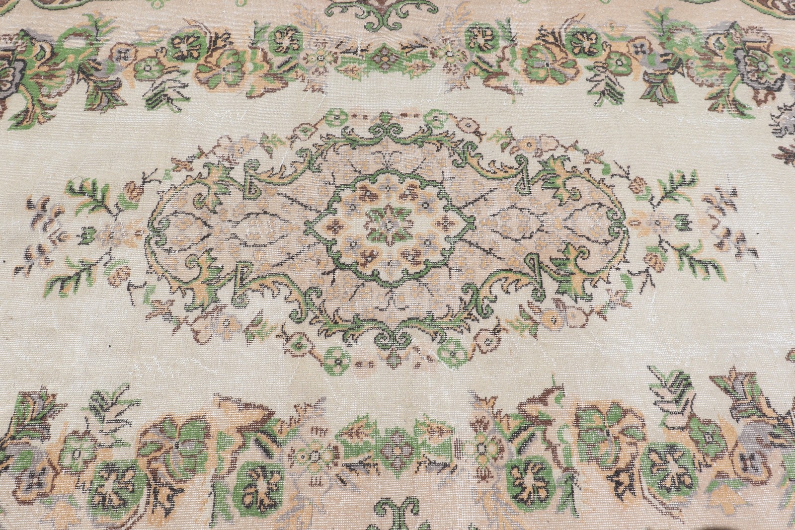 5,5×9,4 ft Rug, Vintage Turkish Large Rug, Brown Wool Rug