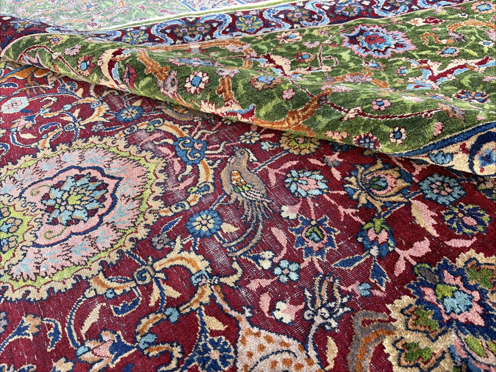 Auth: Antique Lavar Rug Spiral Tendril Classical Era Masterpiece 10×19