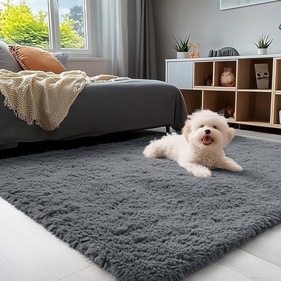 OLANLY Area Rugs for Living Room Bedroom, Machine Washable 4×5.9 ft Soft Fluffy