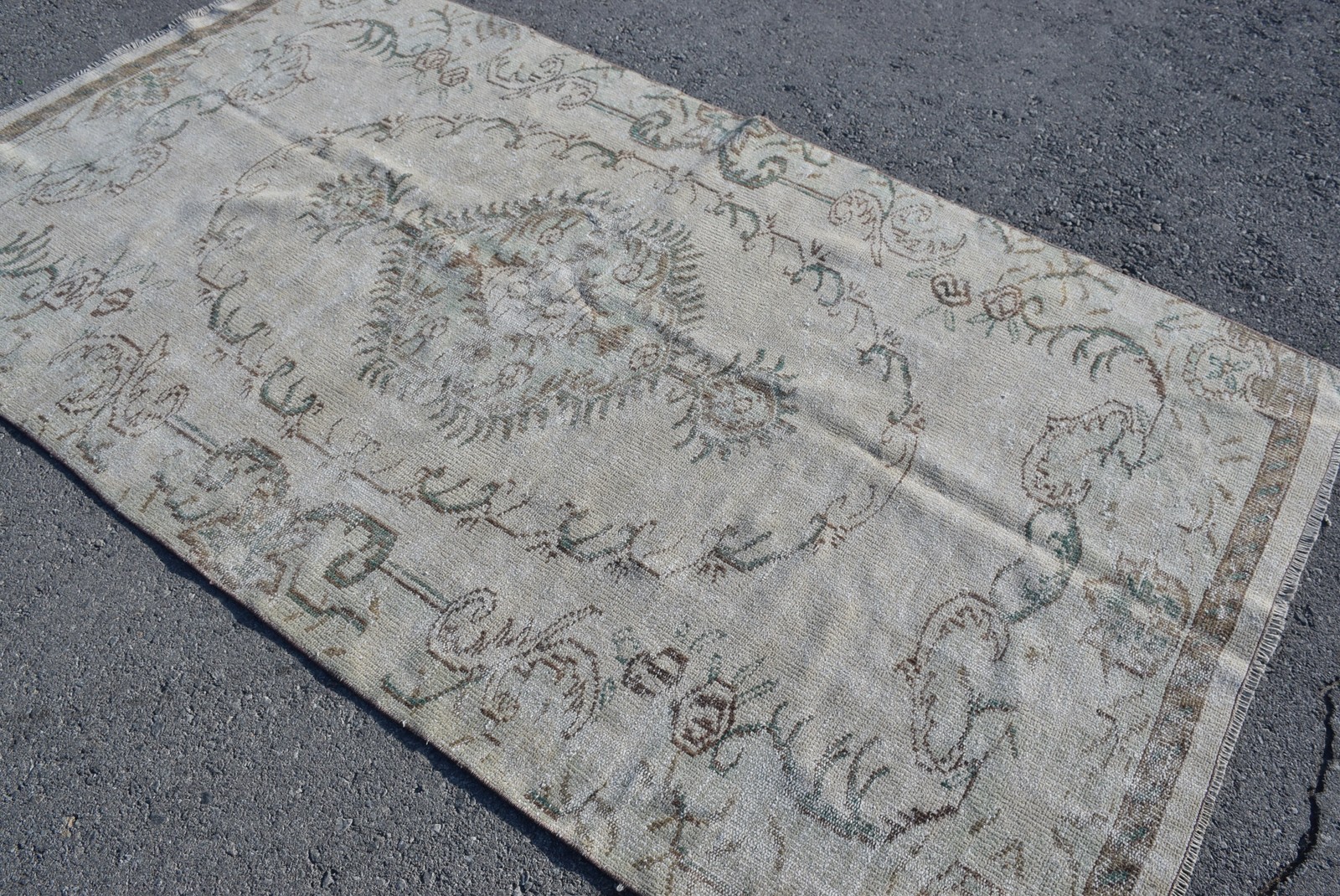 Vintage Large Rug, 4,8×8,6 ft Turkish Rug, Gray Oriental Wool Rug