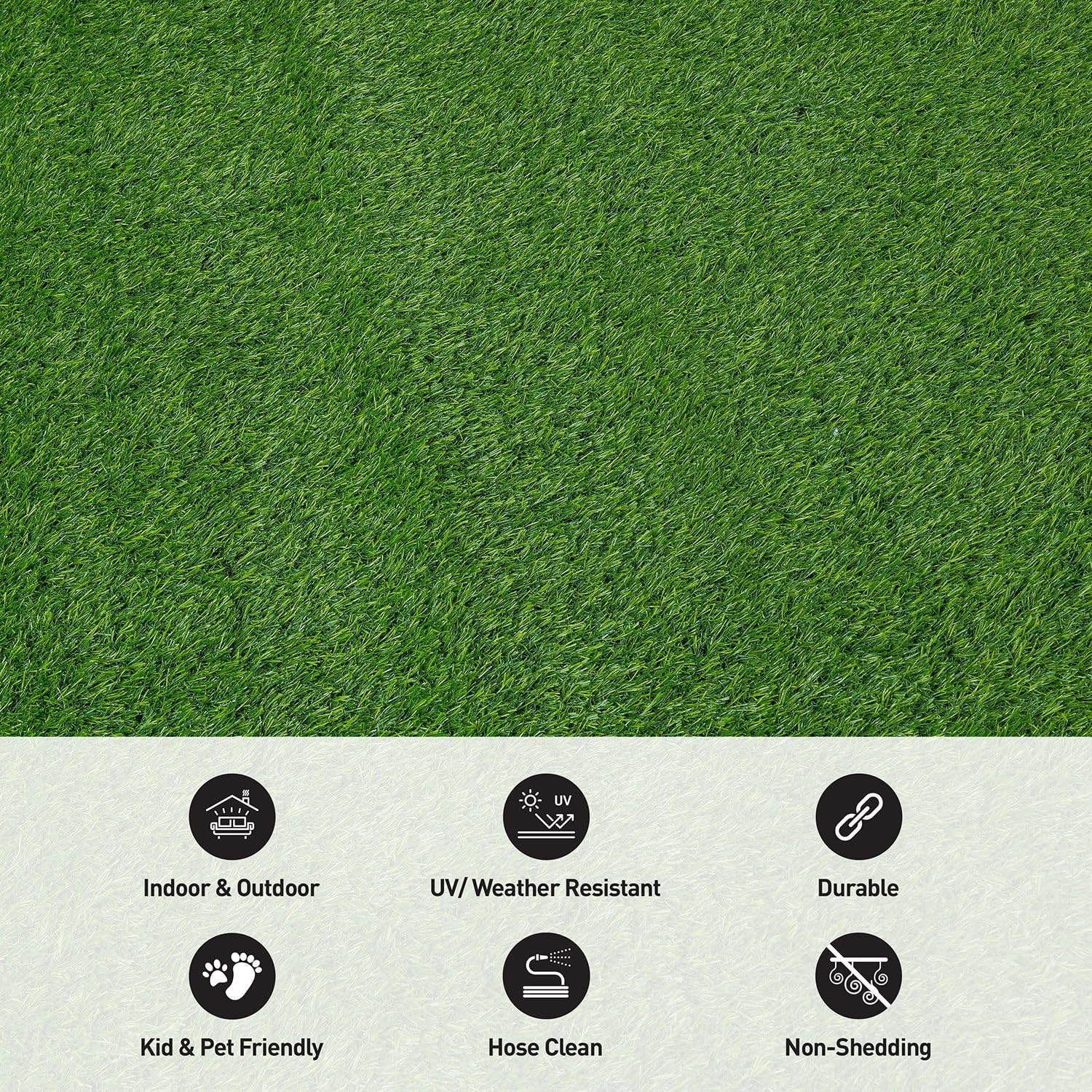 Artificial Solid Grass for Backyard, Garden, Patio, Balcony, Garage Deck Indoor