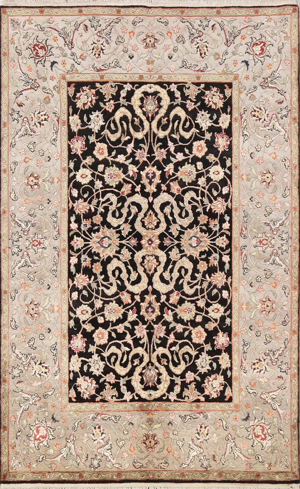 New Floral Traditional Chinese Area Rug Wool/ Silk Hand-knotted Oriental 5×7 ft