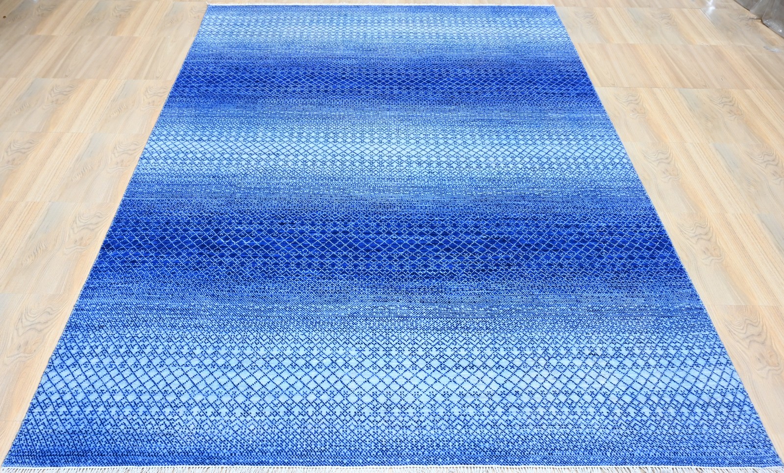 Handcrafted Geometric Multi-Pattern Area Rug with Fringe | 6X9 feet
