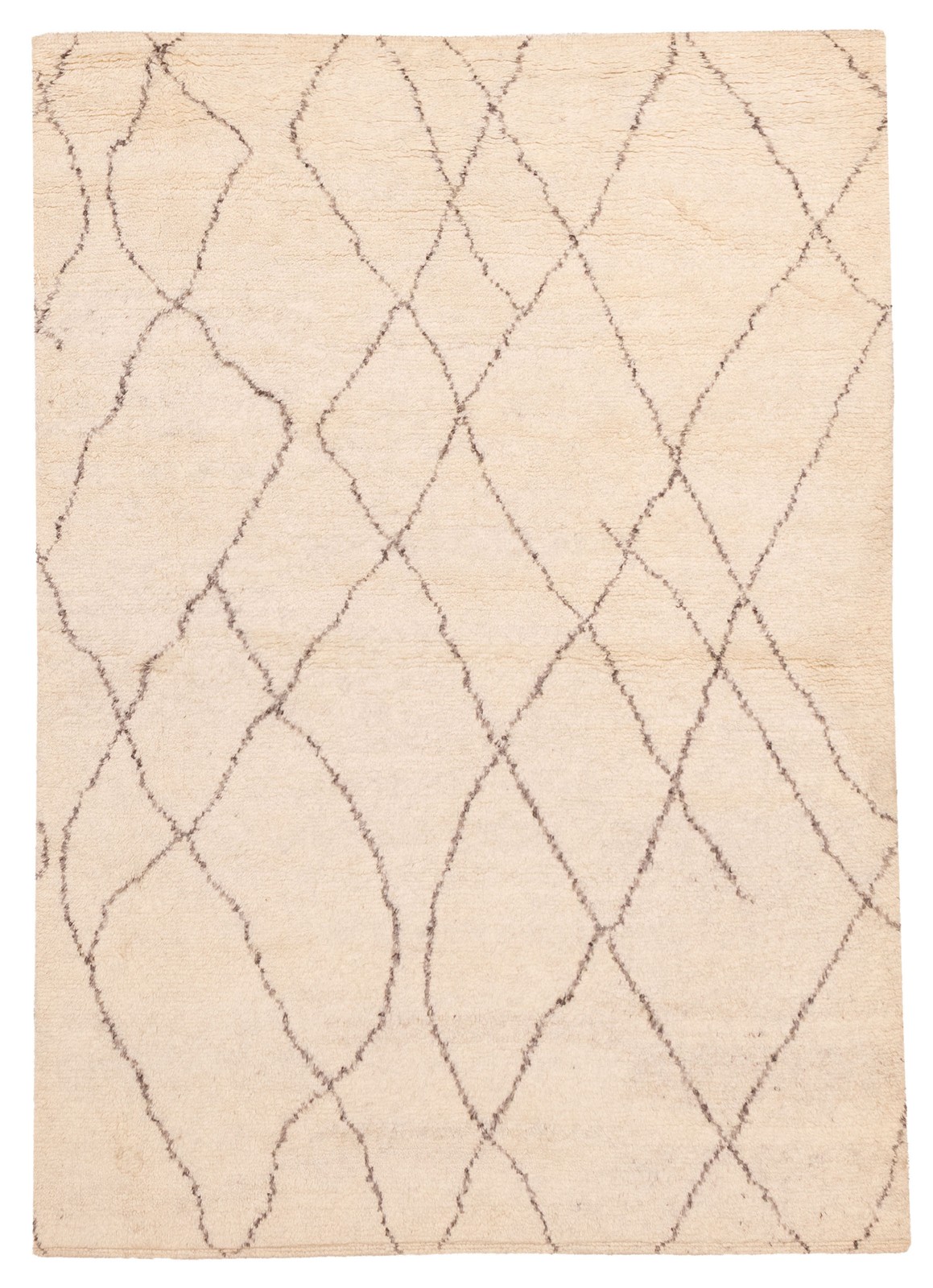 Traditional Cream Hand-knotted Oriental Carpet 5’2″ x 7’4″ Wool Area Rug