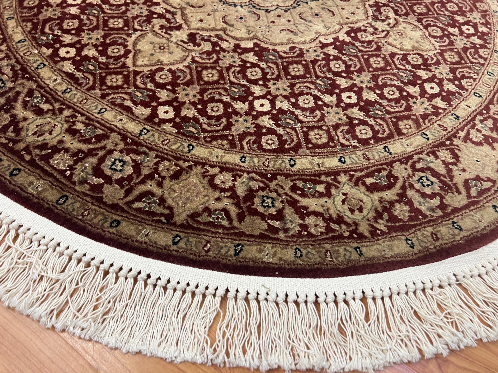 4’7″ x 4’7″ Round Sino Chinese Oriental Rug – Hand Made – Wool & Silk