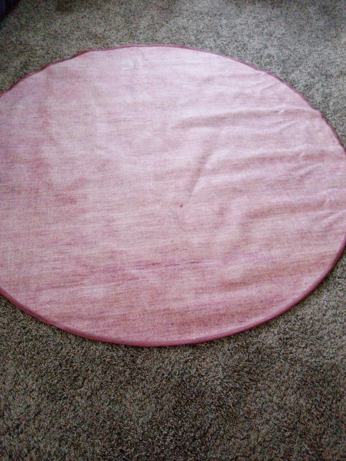 Round Area Rug Pink 4 Ft. Indoor Anti Slip Back Stain Resistant New