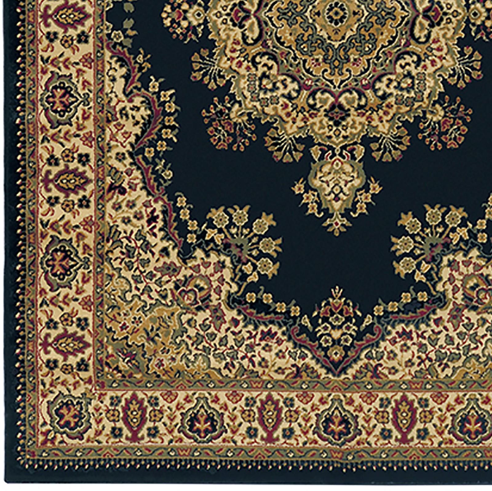 Radici USA Castello Traditional Medallion Black Polypropylene Area Rug 7’9″ x…