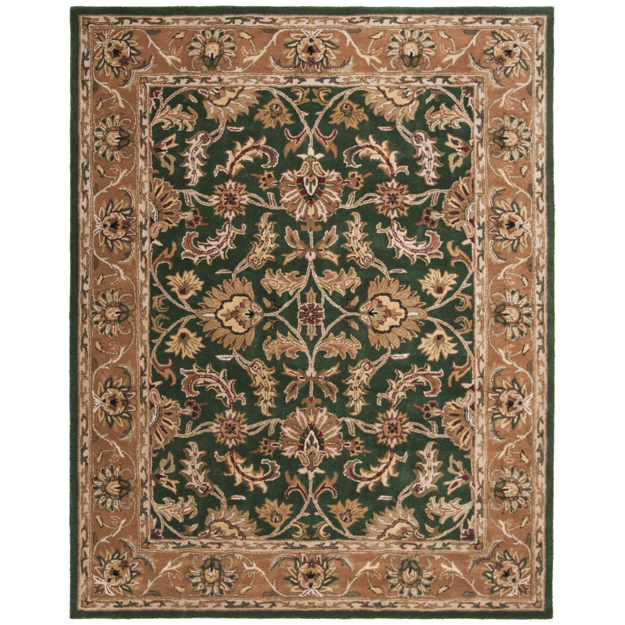 SAFAVIEH Traditional Oriental Style Handmade Wool Area Rug Dark Green & Gold
