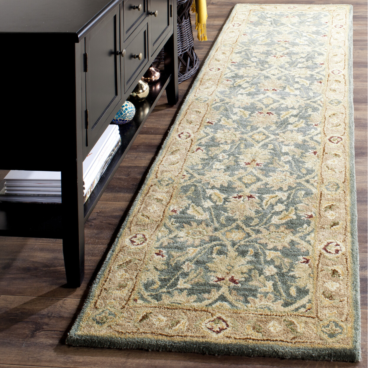 SAFAVIEH Antiquity AT849B Handmade Teal Blue / Taupe Rug
