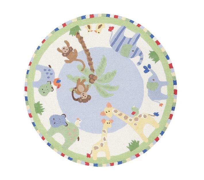 Rug USA Kids Jungle 5’x5′ ft Round Hand Tufted 100% Woolen Area Rugs