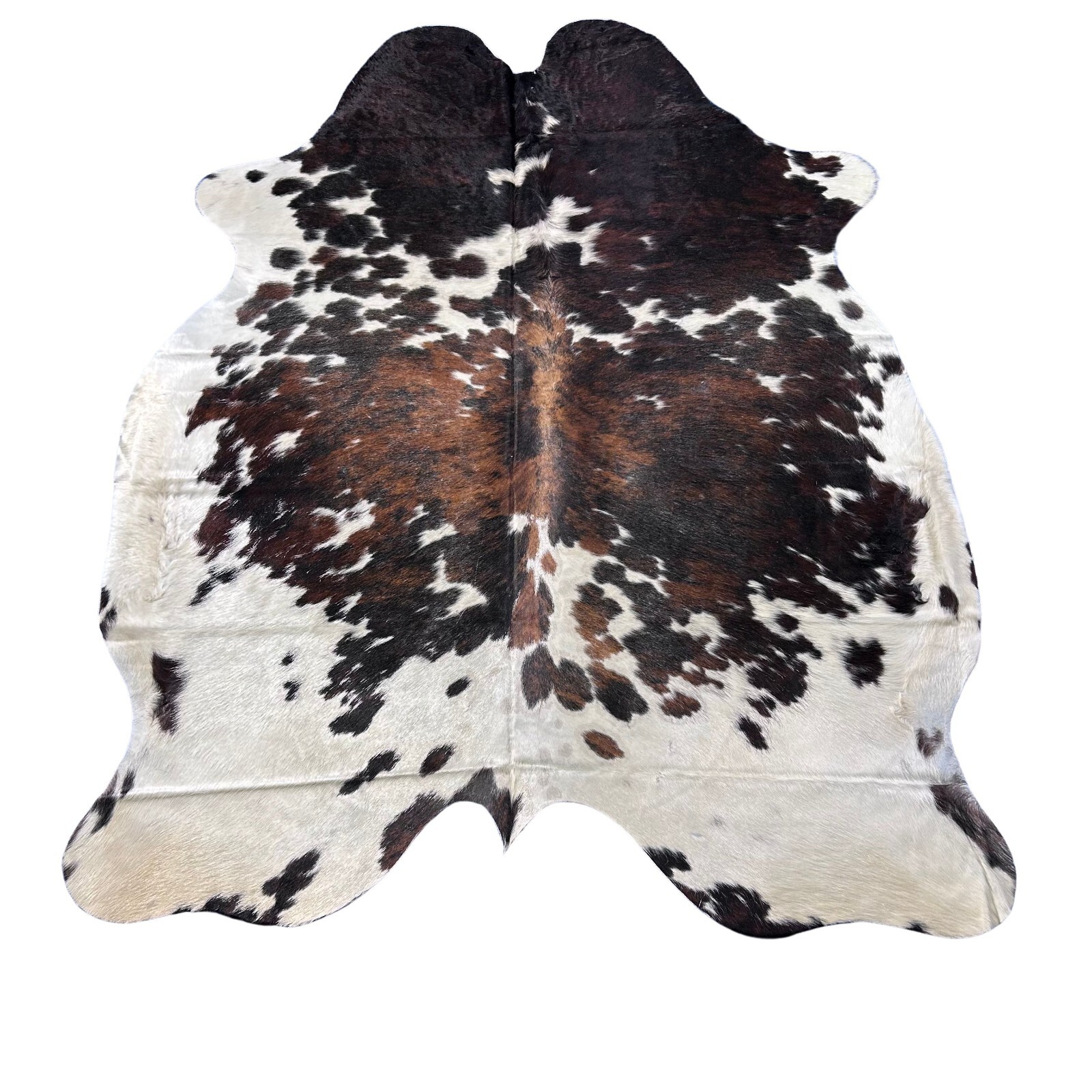 Tricolor Cowhide Rug Size: 7.5×6 feet D-728