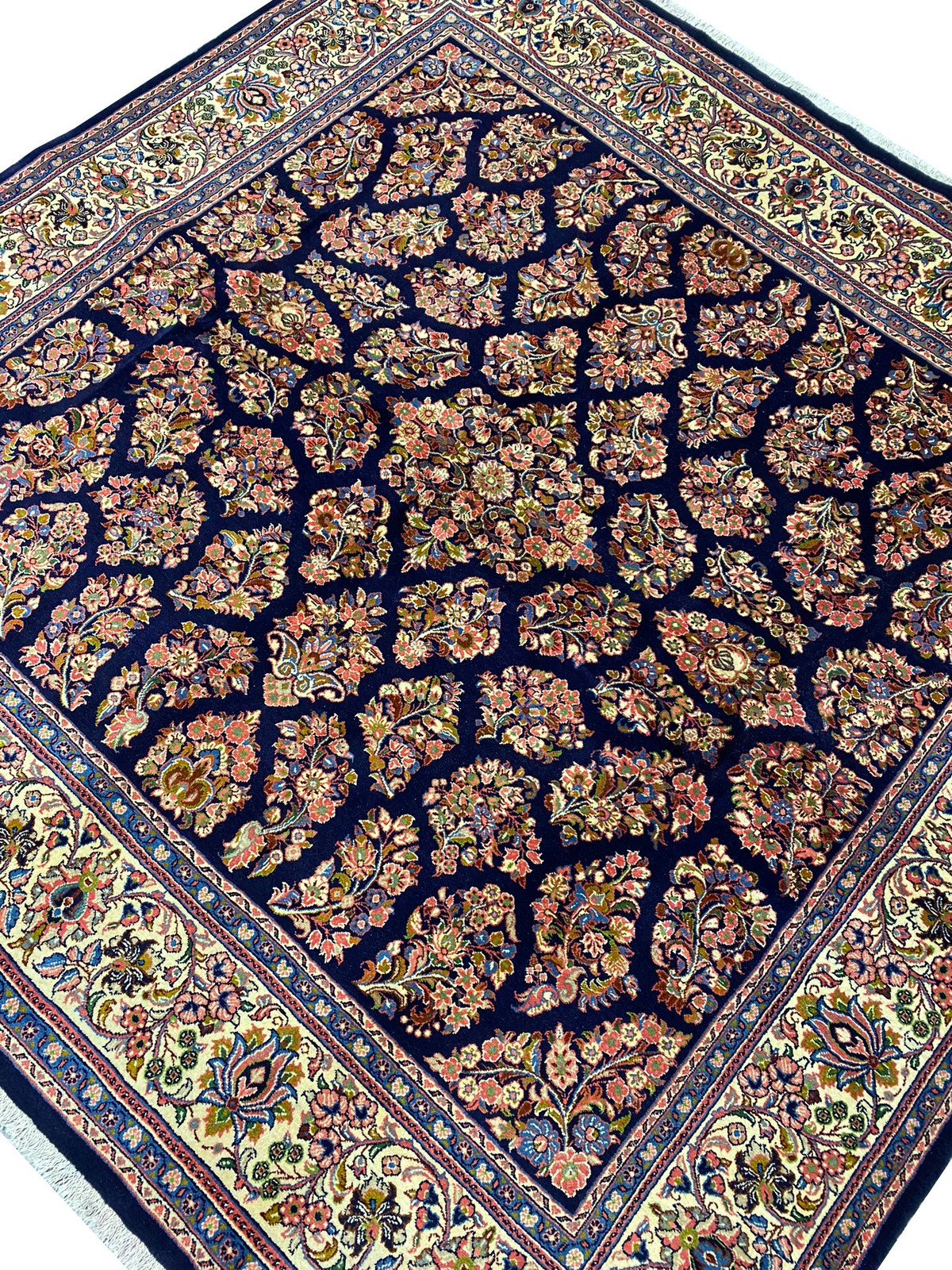 8×8′ SQUARE QUALITY Perrsian Sarouuk Rug Royal Blue #B-73422