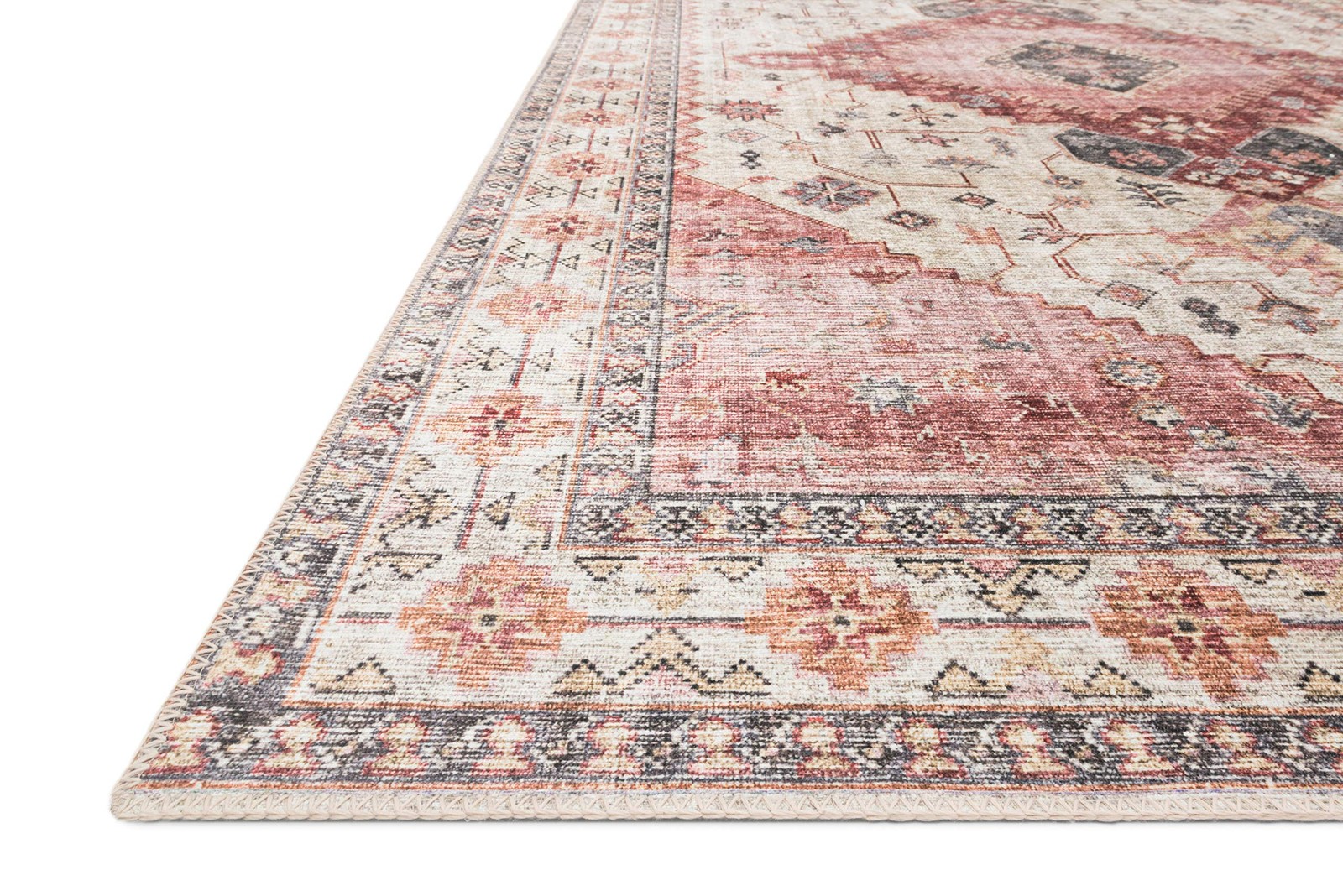 Loloi Ii Skye Collection Sky-02 Ivory/Berry 5-0 X 7-6 Area Rug