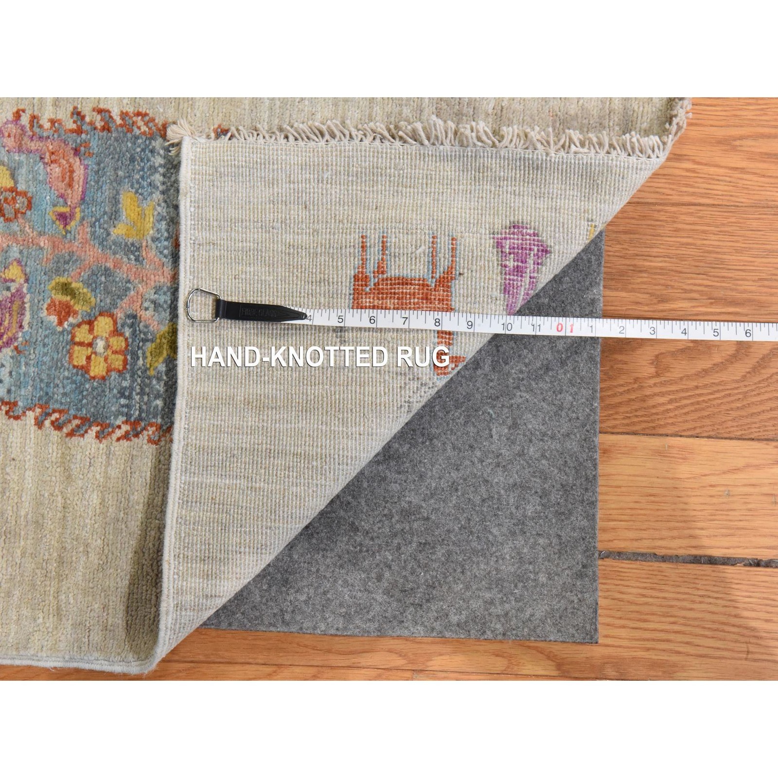 11’6″x14’6″ Ivory Folk Art Ethnic Willow Trees Hand Knotted Wool XL Rug 78659