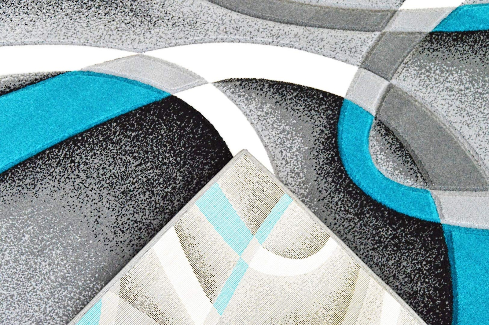 Premium Carved Modern Contemporary Abstract Rug 2305 Turquoise Blue 7’9”x10’8