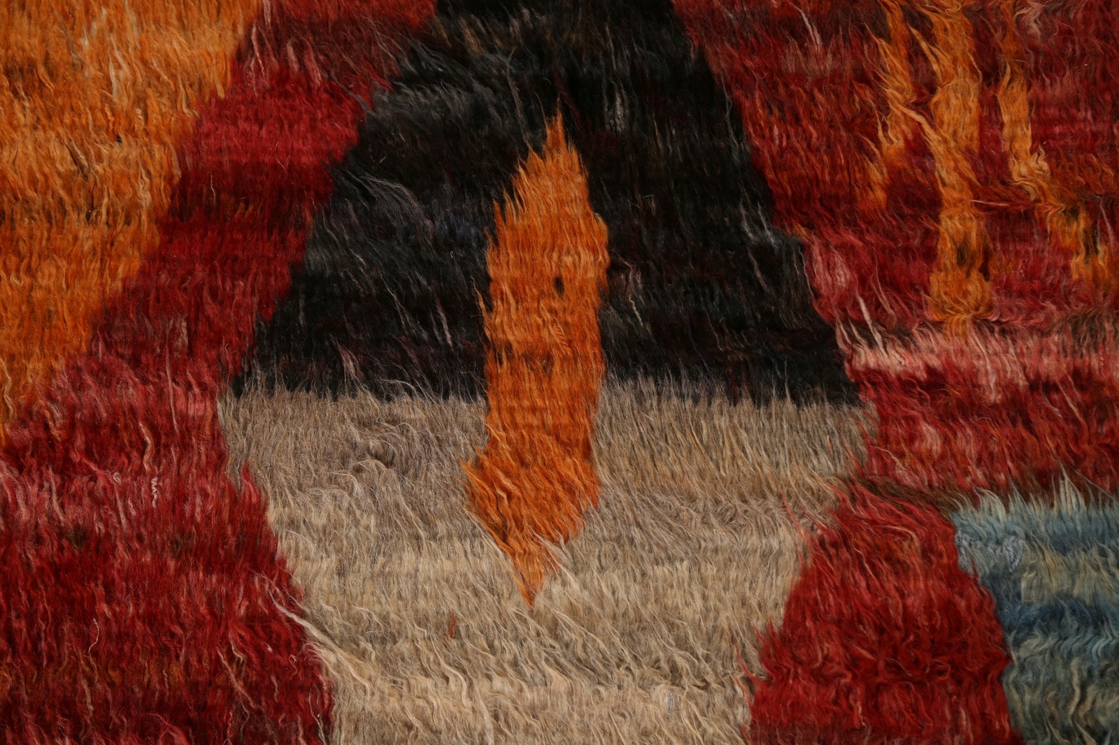 Tribal Moroccan Shaggy Berber Area Rug Abstract Hand-knotted Wool Carpet 7×10