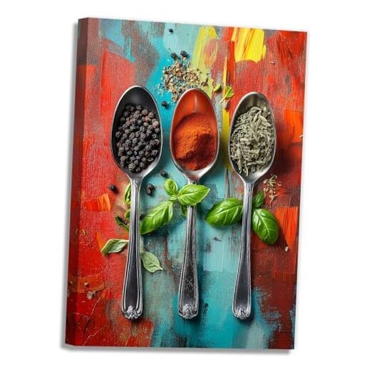 Kitchen Canvas Wall Art Colorful Spices Seasoning On 24L” x 16W” Artwork-6