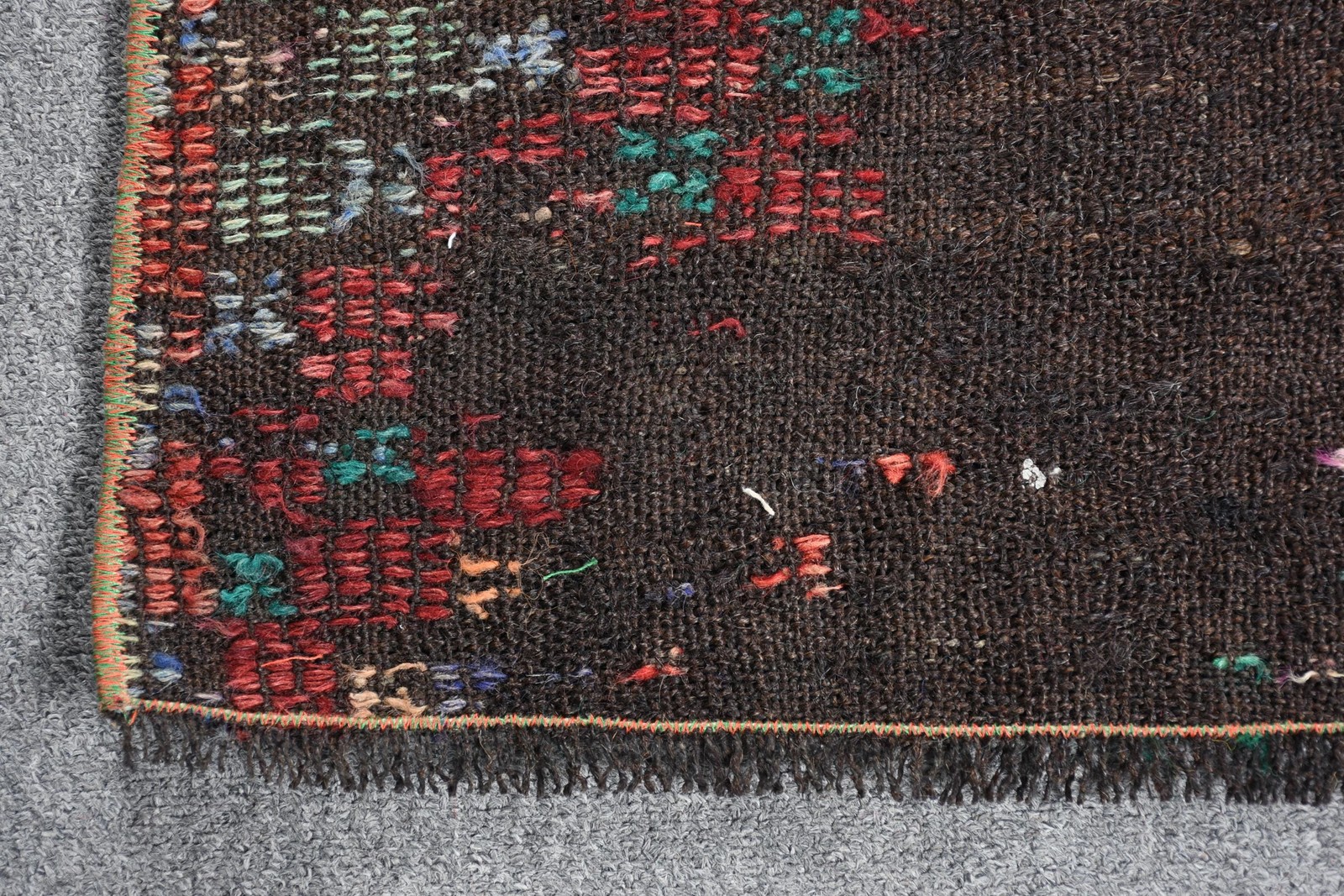 Vintage 6,3×7,7 ft Rug, Large Turkish Rug, Red Green Striped Rug