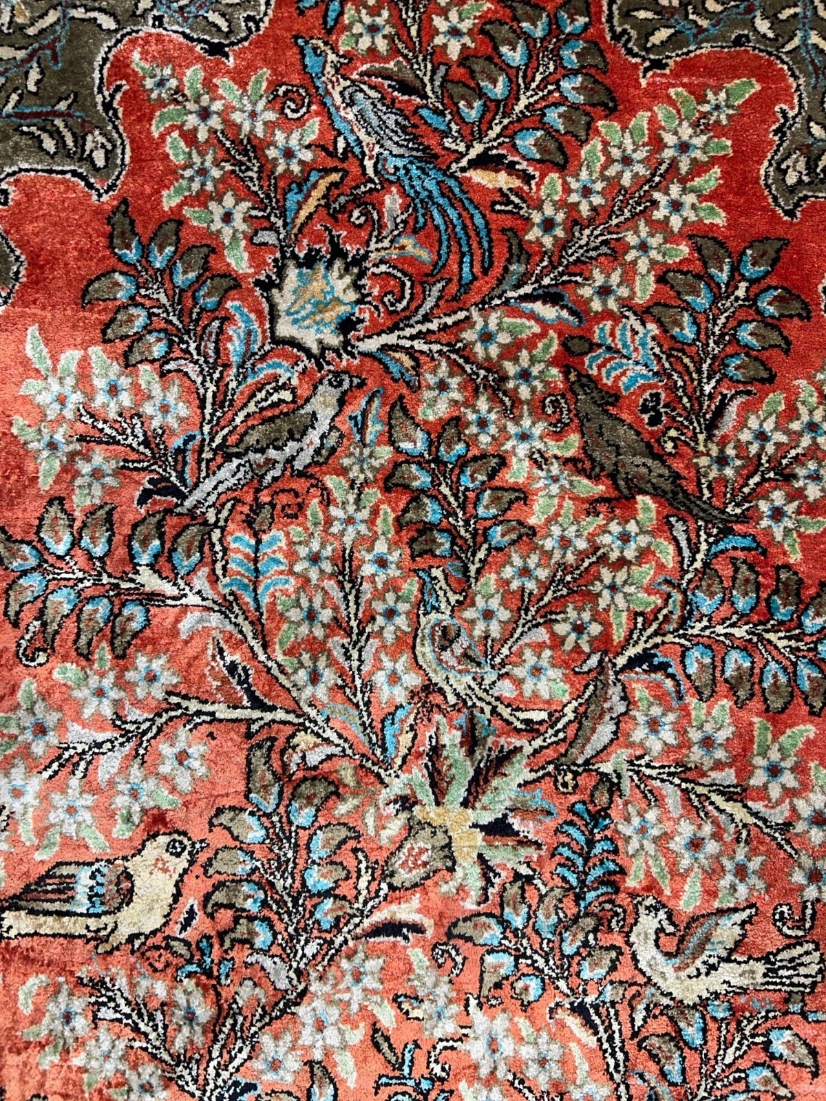 3×5 Luxurious Fine Hand-Knotted 100% Silk Pictorial Persiane Qume Rug Handmade