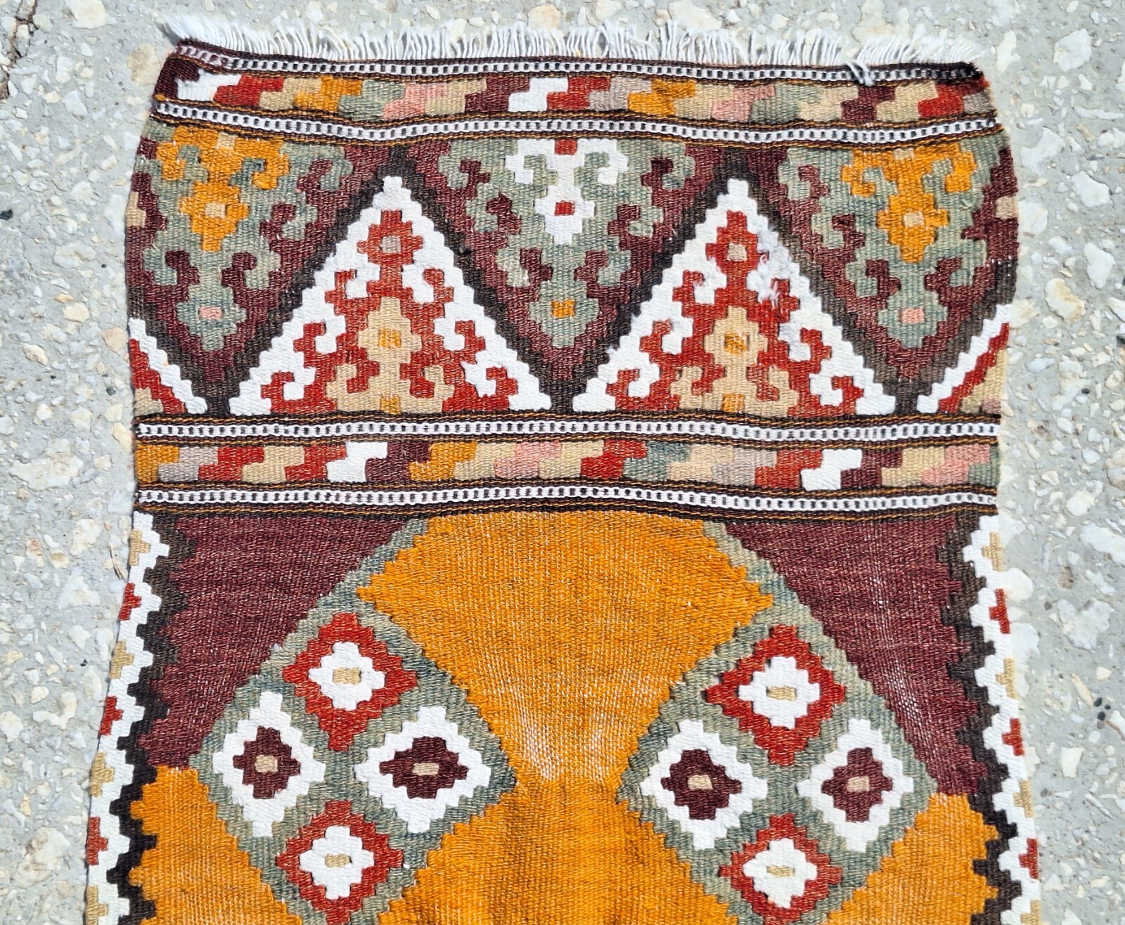 1960s Vintage Hand Woven Small Kilim Rug