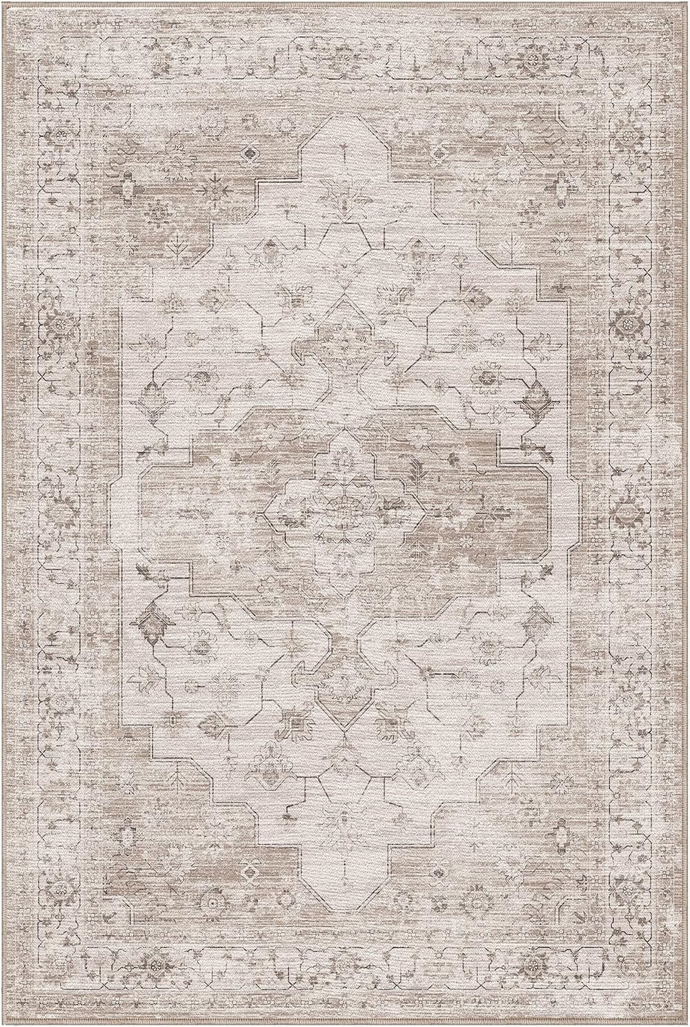 Ultra Soft 8×12 Vintage Area Rug – Washable, Non-Slip & Stain Resistant